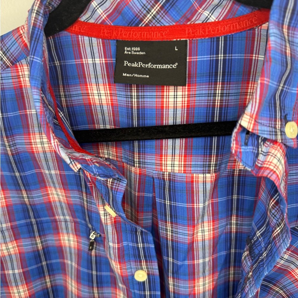 Peak Performance Plaid Button-Down Shirt Men’s La… - image 2